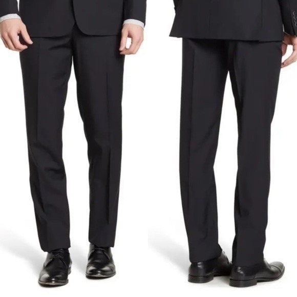 Zanetti Mens Porto Black Wool Suit Dress Pants Size 36r Nwot